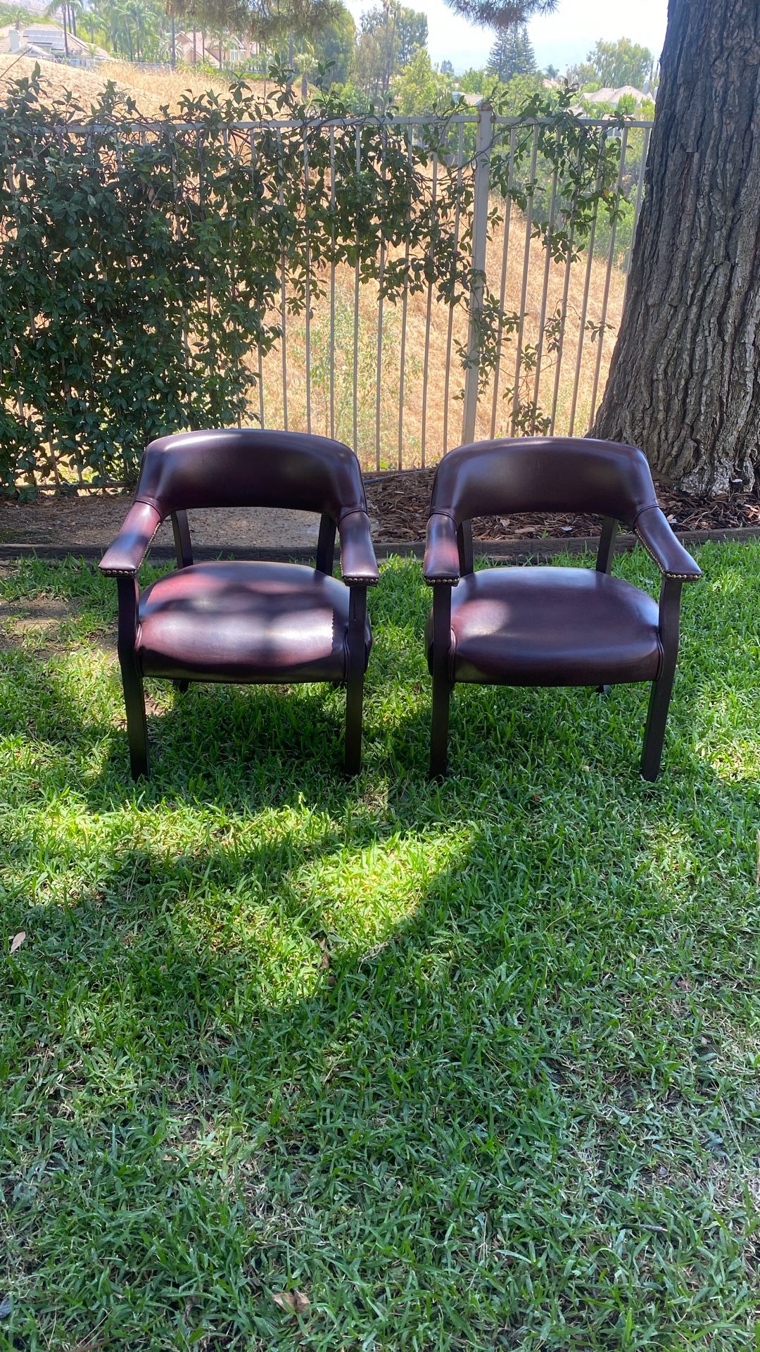 Burgundy Leather Guest Office Chairs