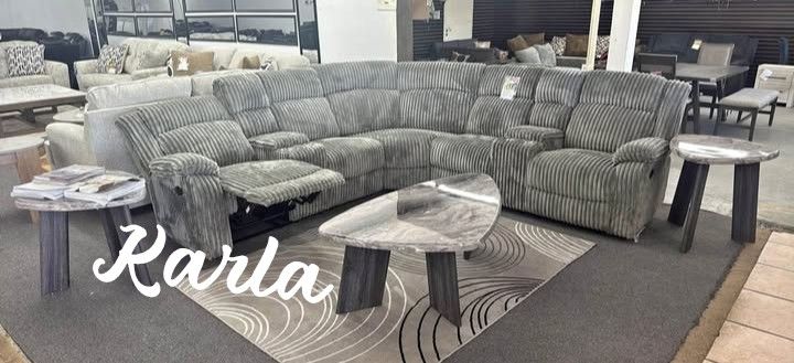 Jumbo Sectional Sofa, 2 Recliner Fur-Like Jumbo Corduroy Dark Gray