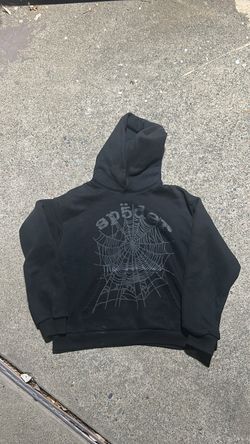 Sp5der Black on Black Graphic Hoodie