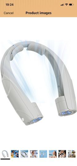 Waist Fan with Clip on: Portable 4-Speed Enlarged Fan-blades Personal Belt Fan with LED Light 6-11H of Working Time Hands-Free Neck Fan ( please follo