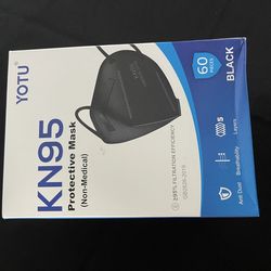 KN95 Face Masks (60 Pack) – Black – New/Sealed