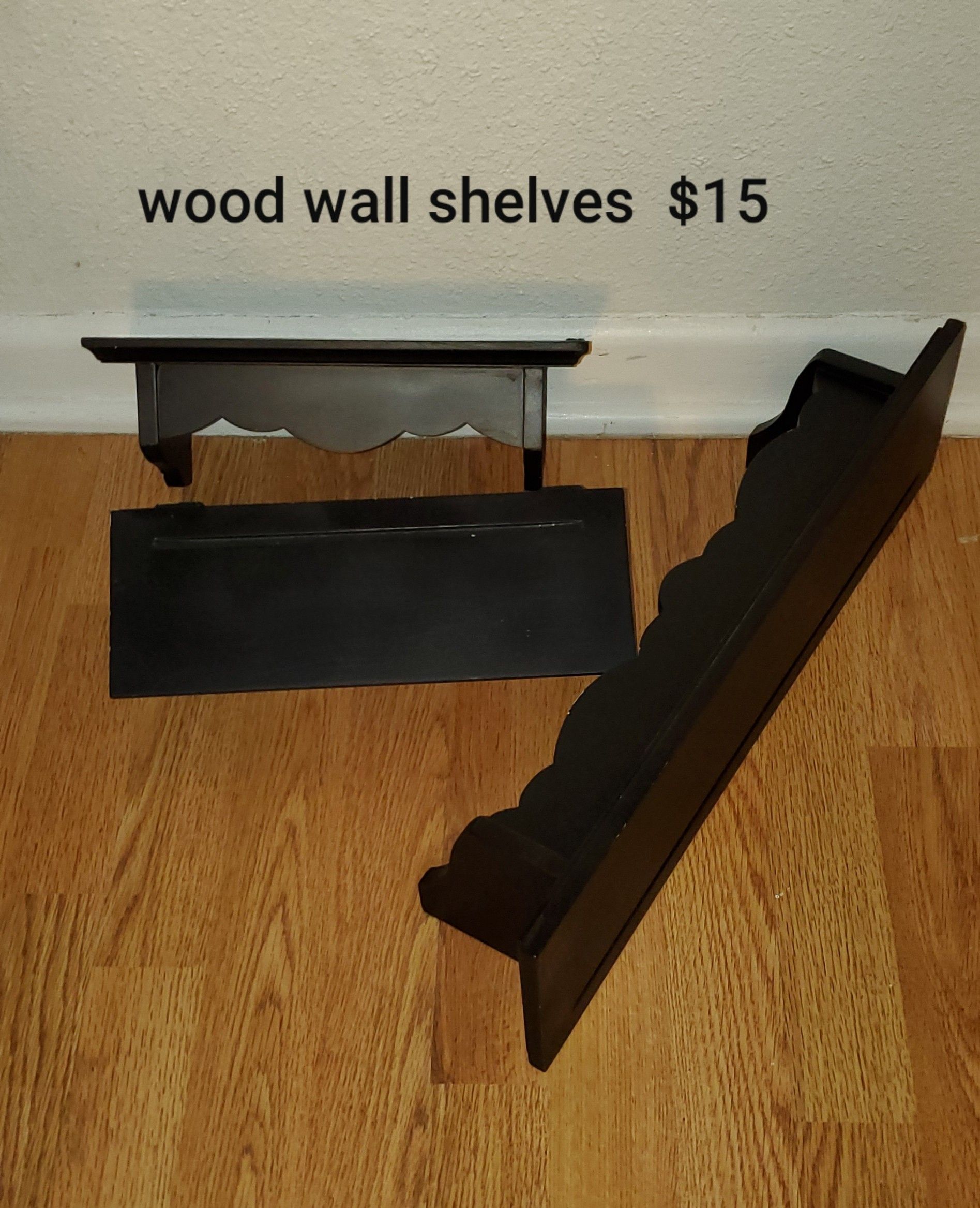 Wood wall shelves