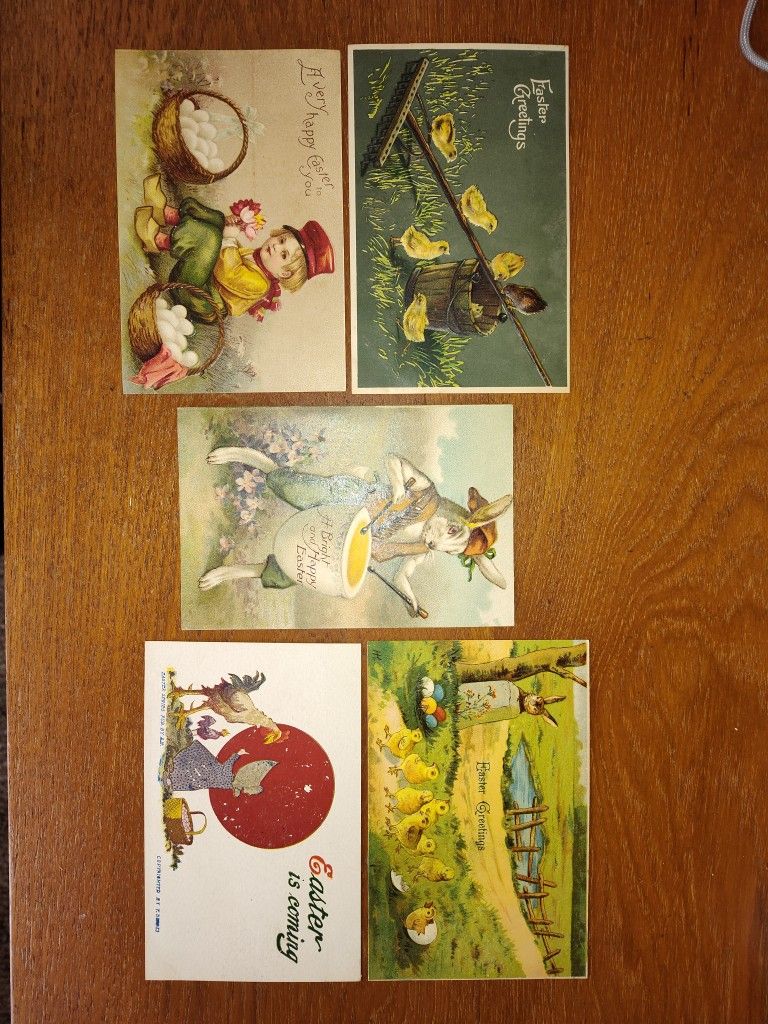 Antique 1900s Easter Postcards NO WRITING 