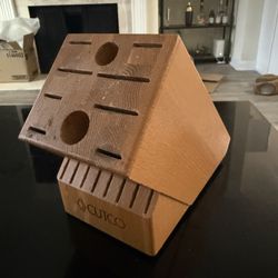 Cutco Knife Block 1748 Homemaker Wood 18 Slots Oak Cherry Finish USA Kitchen