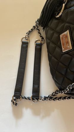 CALVIN KLEIN QUILTED LEATHER SHOULDER CHAIN BAG