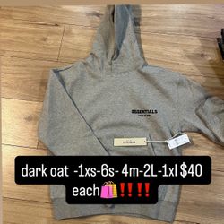 dark oat meal essential hoodie