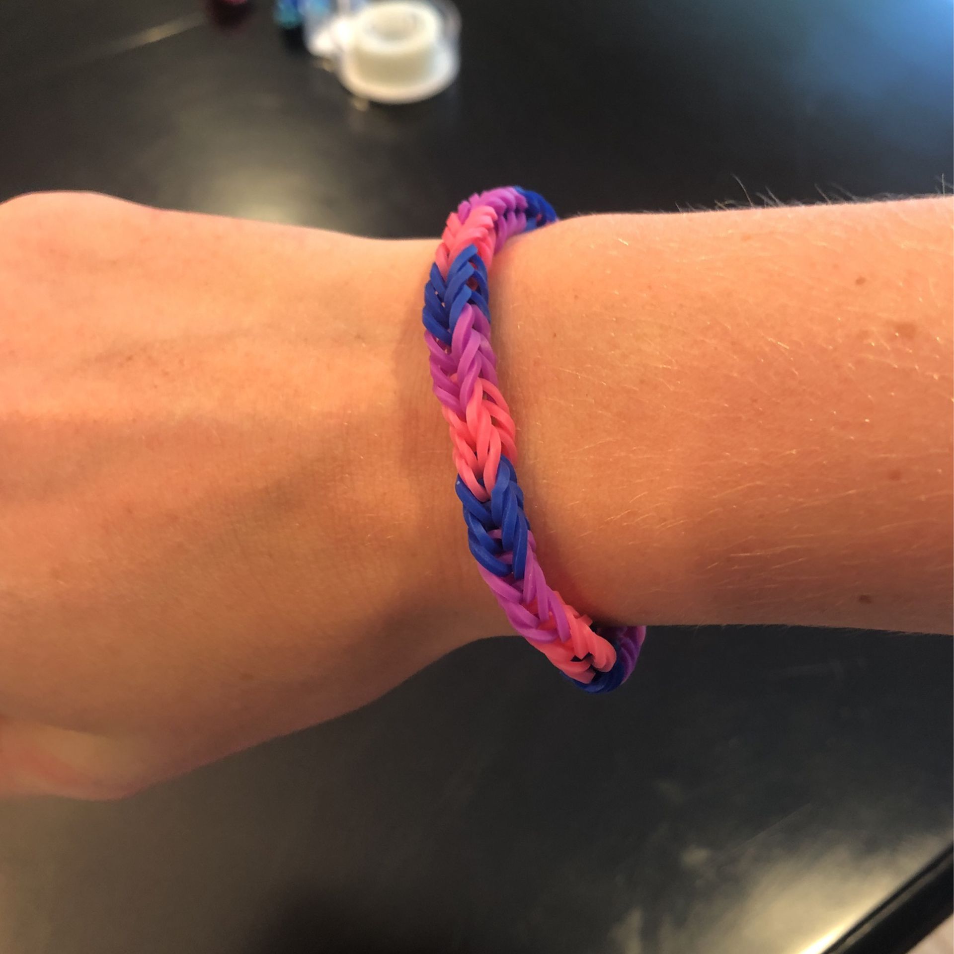 Rainbow Loom Bracelet(purple And Pink And Blue)