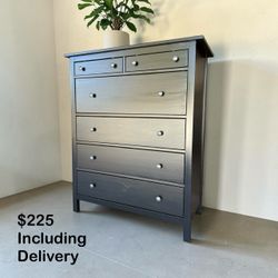 Black Wooden 6-Drawer Tall Dresser – $225 Delivered 🚚