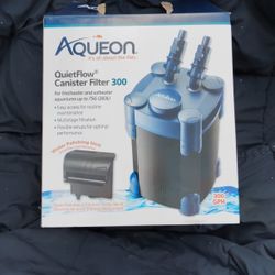 A Q U E O N Quietflow Canister Filter 300 For Freshwater And Saltwater Aquariums Up To 75 Gallons