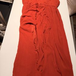 Azazie Red Chiffon Bridesmaid Dress – New, Never Worn