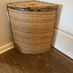 Beautiful Bamboo Wicker Corner Hamper