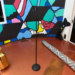 Heavy Duty Adjustable Microphone Stand – Weighted Round Base + Side Mount