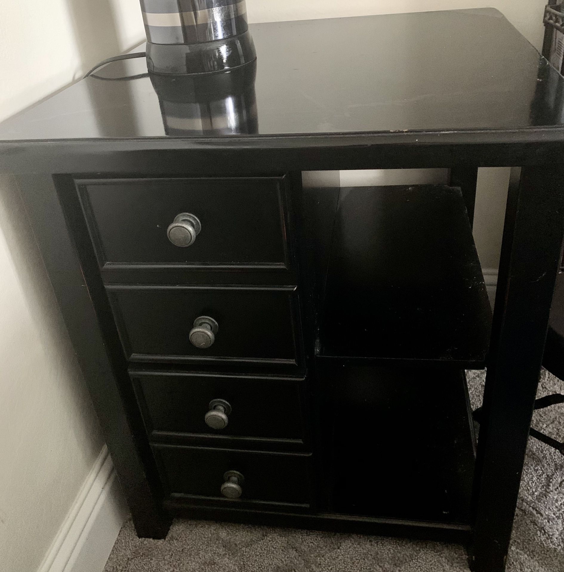 Black Wooden End Table Or Side Table