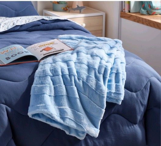 Blue Wave Kids' Plush Throw
Blanket - Pillowfort (Brand New)