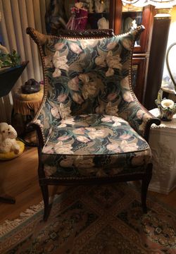Vintage chair and foot rest.