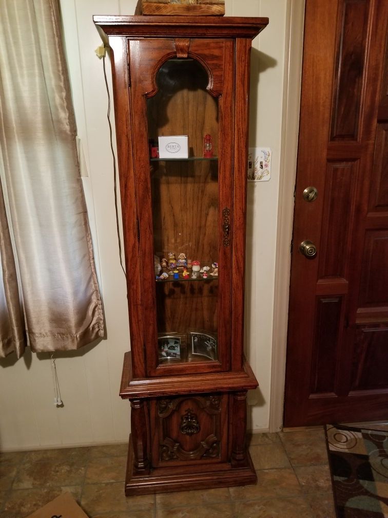 Solid Wood Lighted Curio Cabinet