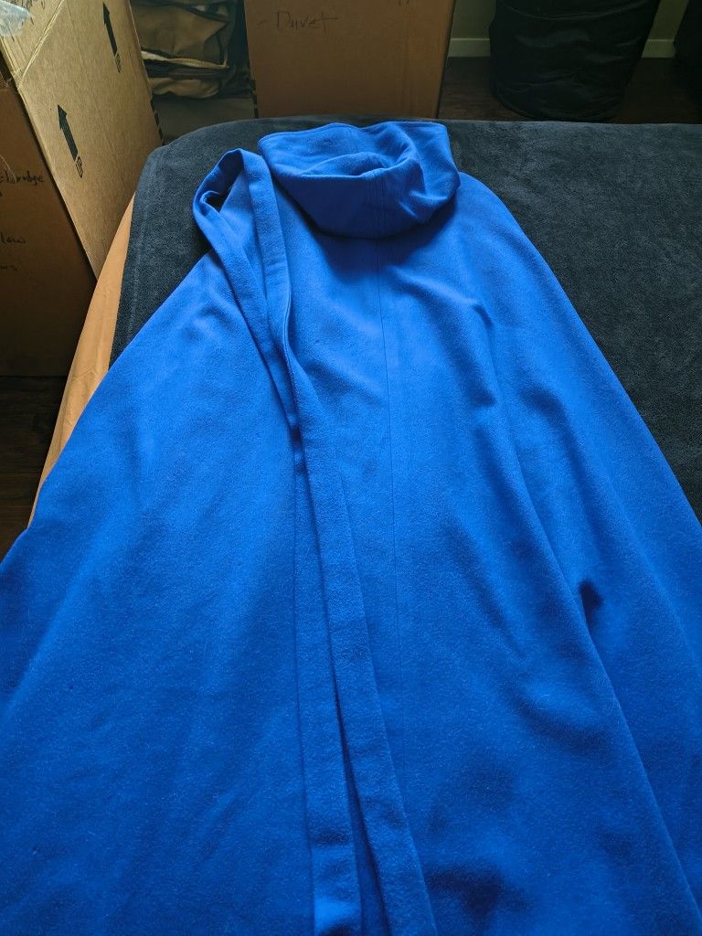 Beautiful Blue Full Length Fully Lined Hooded Cape