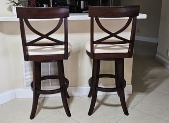 Rotating Wooden 4-Legged Stools