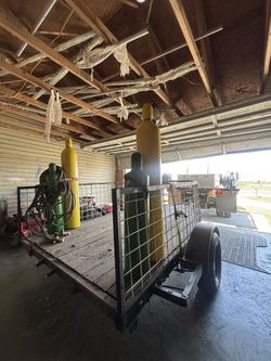 Welding Trailer With Torches And Bottles