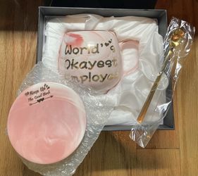 Cup , coaster,and spoon set