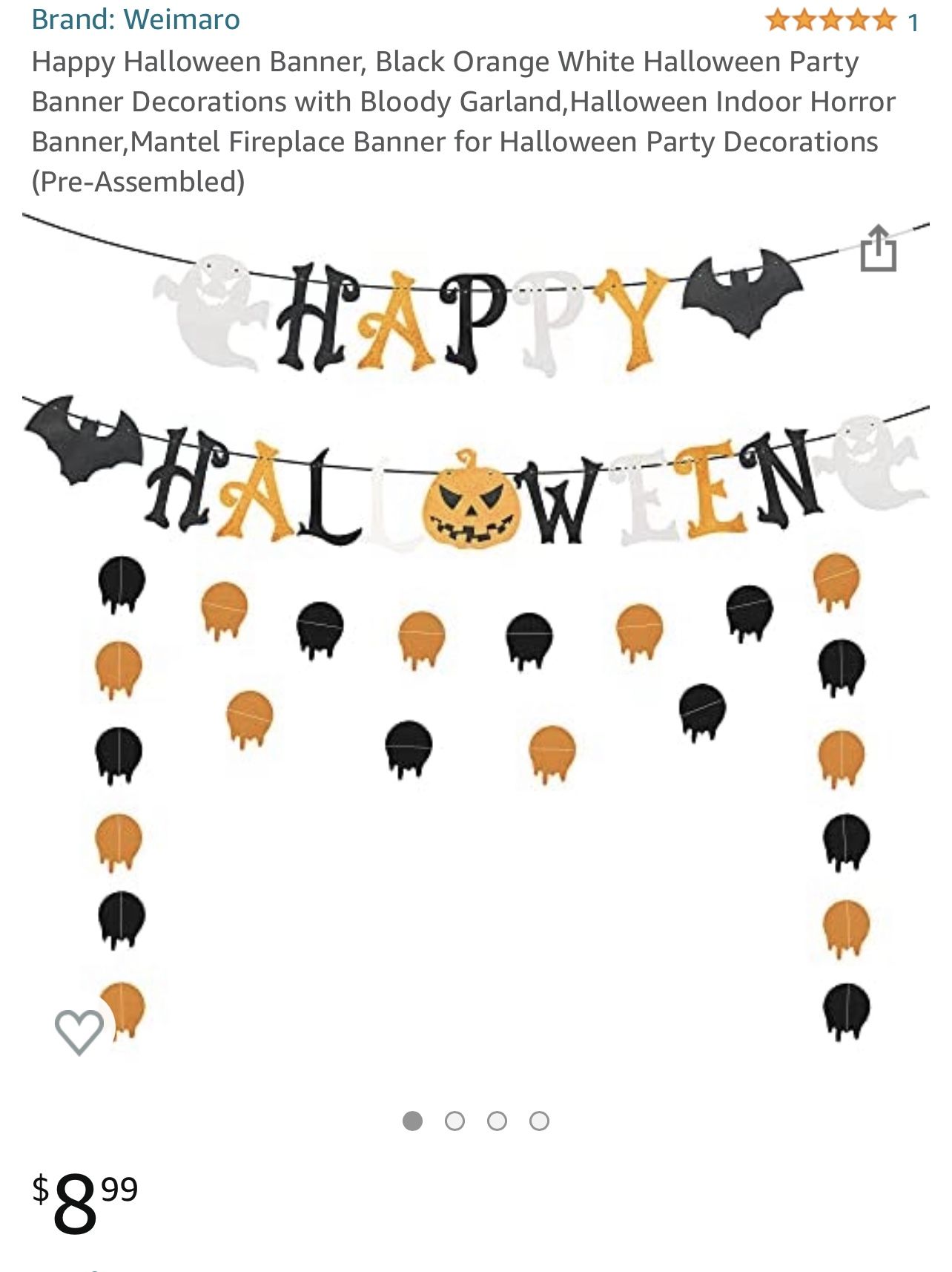 Happy Halloween Banner $5 Brand New