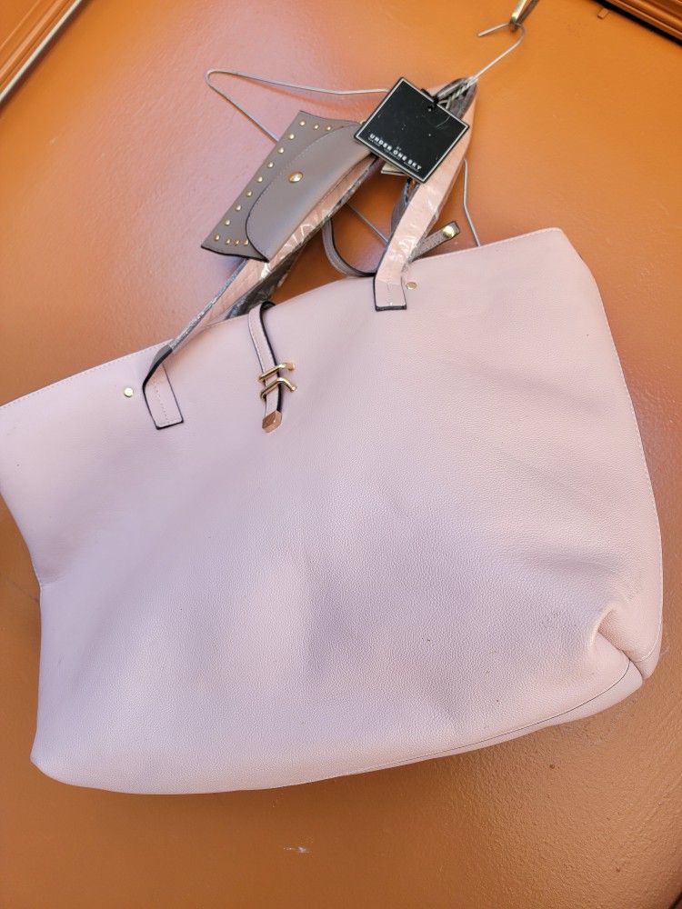 under one sky large pink purse tote handbag new 2 bags and wristlet