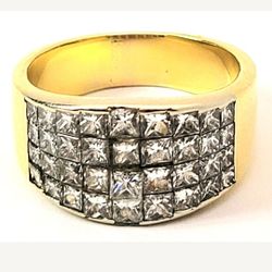 18k Invisible SETTING 3.53 Carat Diamond Ring Size 10