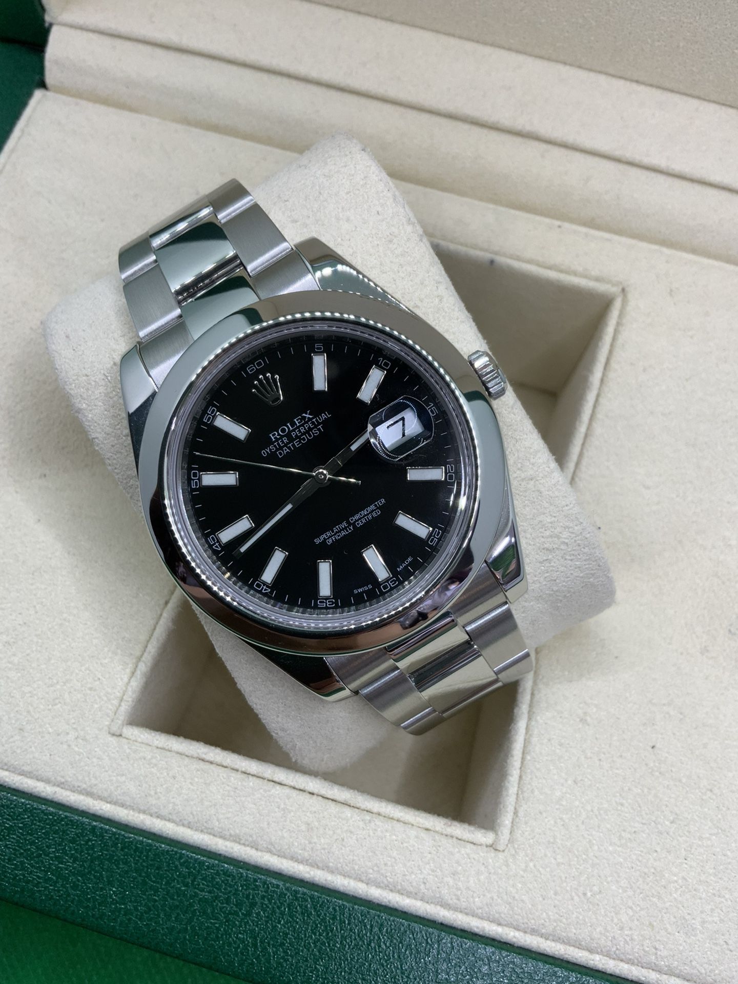 New Rolex Datejust 41 Black Dial Stainless Smooth Bezel