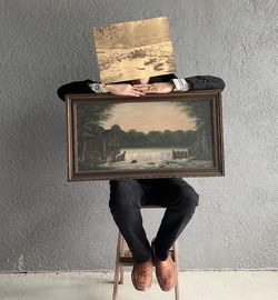 Antique Wet Windmill Painting 