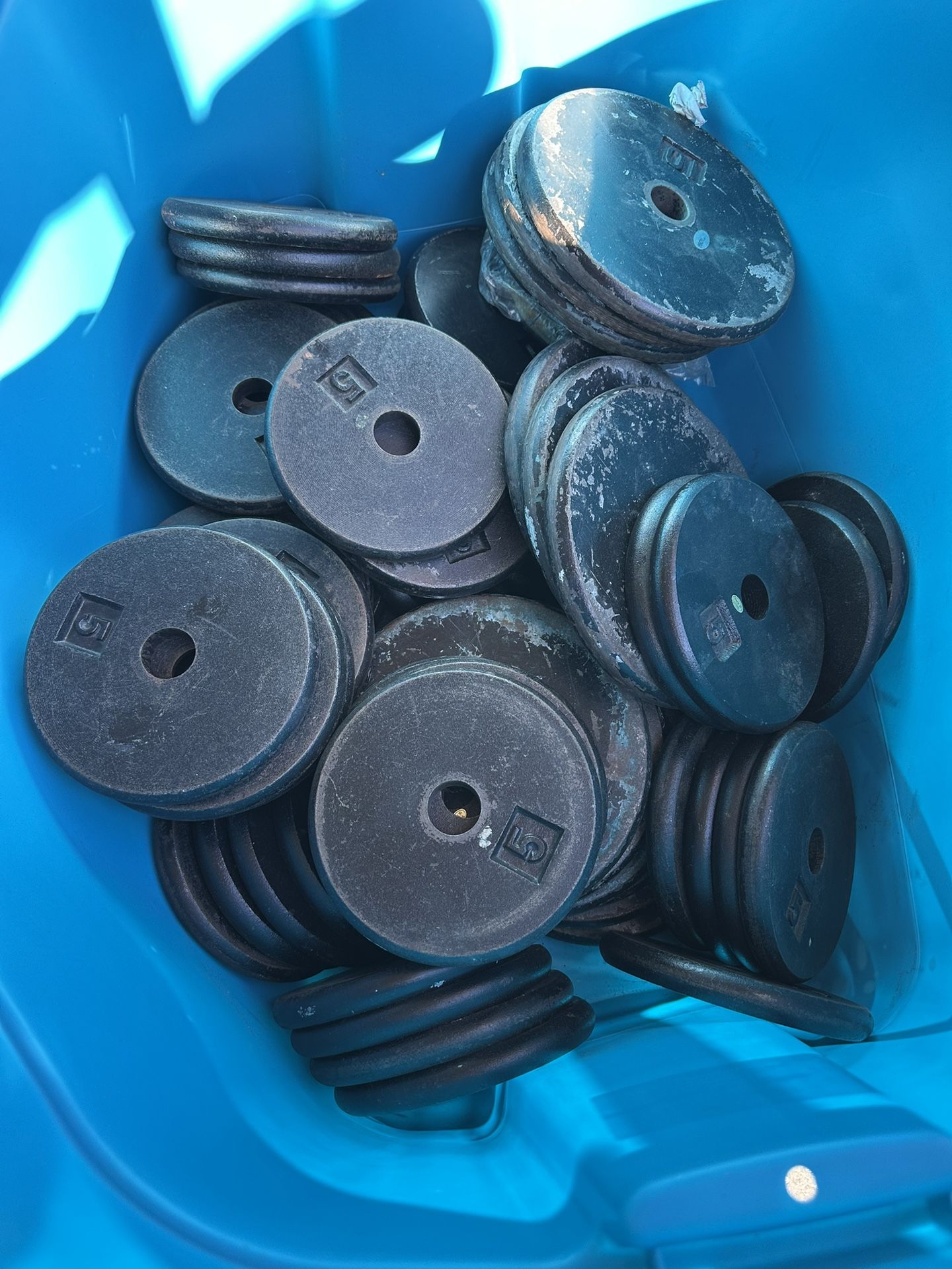 410 Lb Lot Of Standard 1" Weight Plates (See Description)