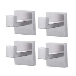 Stainless Steel Single J-Hook Robe/Towel Hook in Brushed Nickel 4 Pack