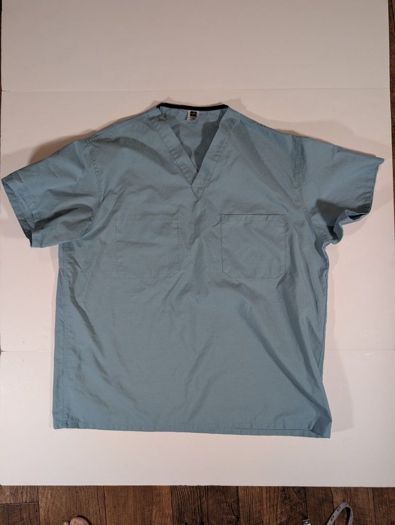 Medline Scrub Top Large Angelstat Reversible V neck Misty Green
