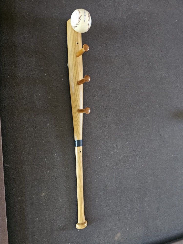 Half Baseball Bat Used For Hanging Hats Or Medals.