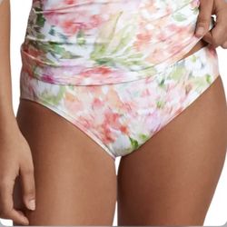 NWT Ralph Lauren Lauren Women's Floral Print Bikini Swimsuit Bottoms Pastel 6