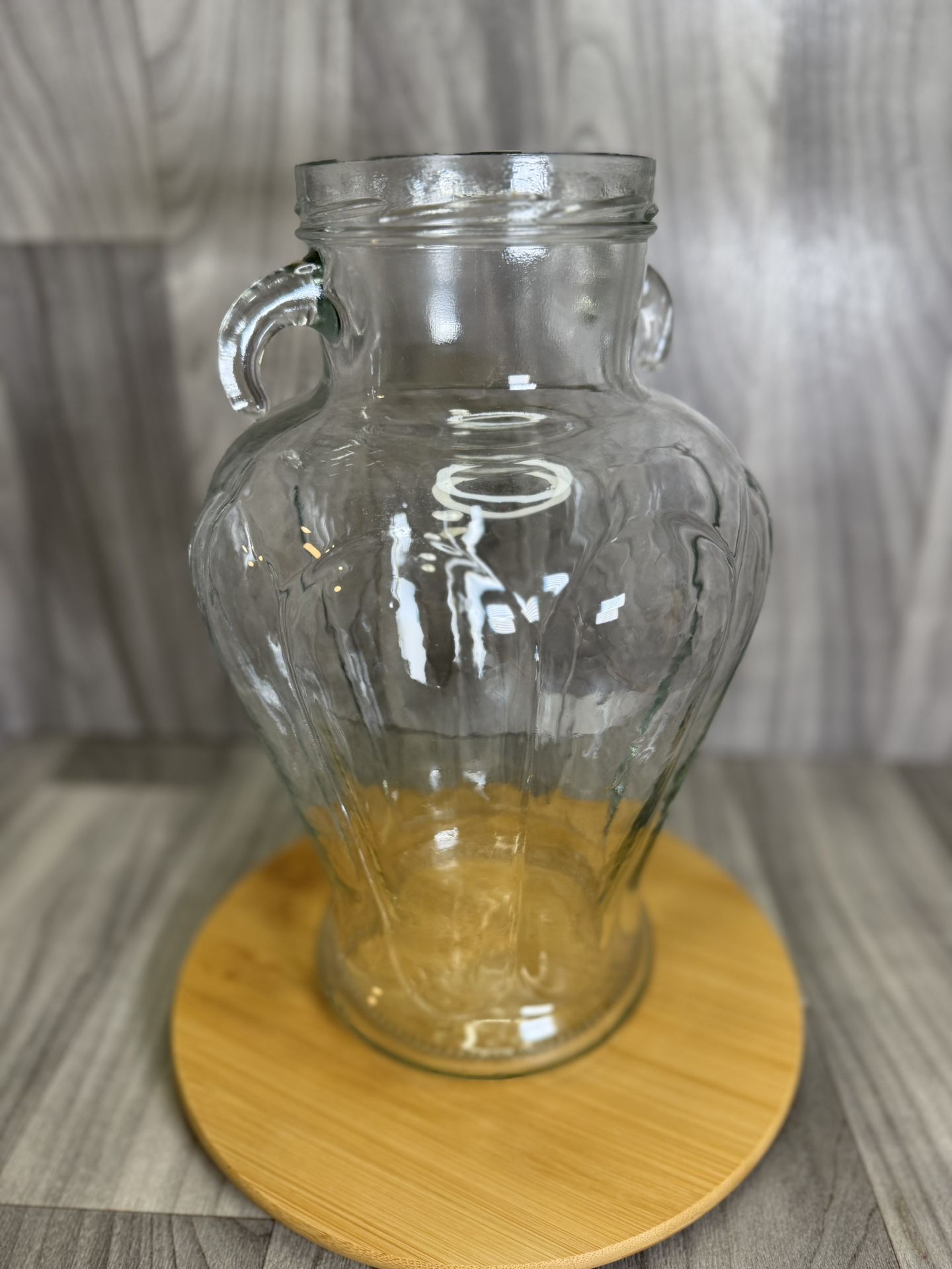Europack Italy 4250mL Glass Olive Jar Amphora Jug w/ Handles Decor Vintage Nice