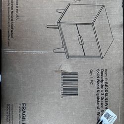 2 Drawer Groove Handle Wood Nightstand in White by Walker Edison