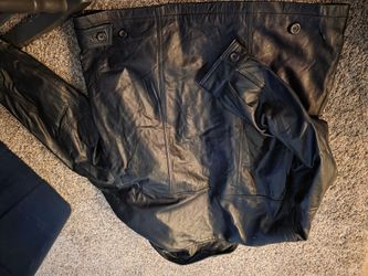 Black Leather fishing jacket