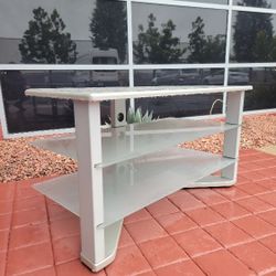 FREE Modern Metal & Glass TV Stand – Rain Ready