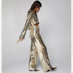 Sequin Jumpsuit Gold 