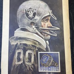 NFL Hall Of Famer Jim Otto Signed Poster Raiders