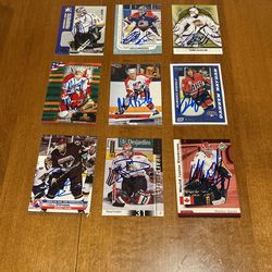 9 Autographed Hockey Cards