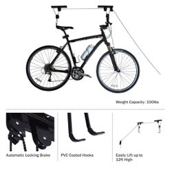 NEW ceiling Bike Rack 2 Pack Overhead Hoist Pulley System  Storage 