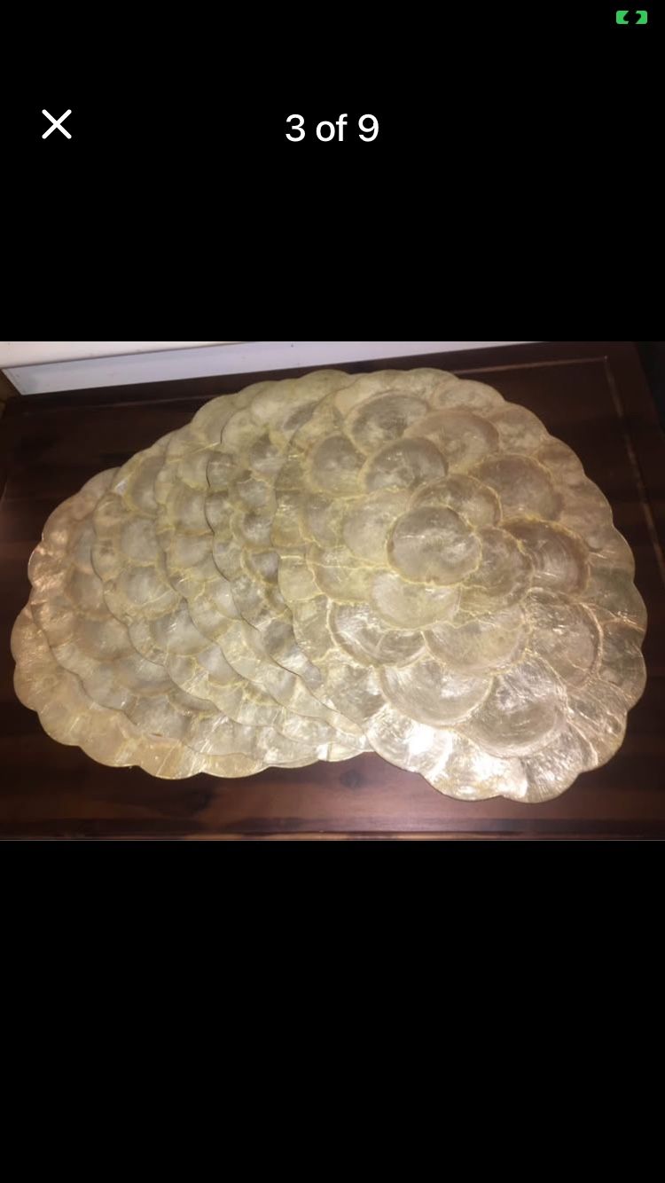 Vintage Capiz Shell Placemats, Set Of 6