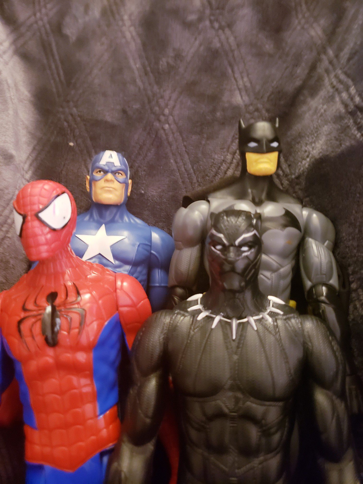 Spiderman blackpanther captain America batman