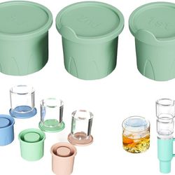 Ice Mold for Stanley Cup, 3 Pcs Silicone Ice Cube Tray for Tumbler 20/30/40oz Hollow Cylindrical Ice Molds with Lid for Freezer, Whiskey, Juice, Coffe