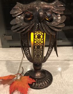 Halloween Fall OWL Candle Holder