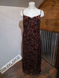 New Women's Plus Size Plum Purple Floral Print Velvet Maxi Dress