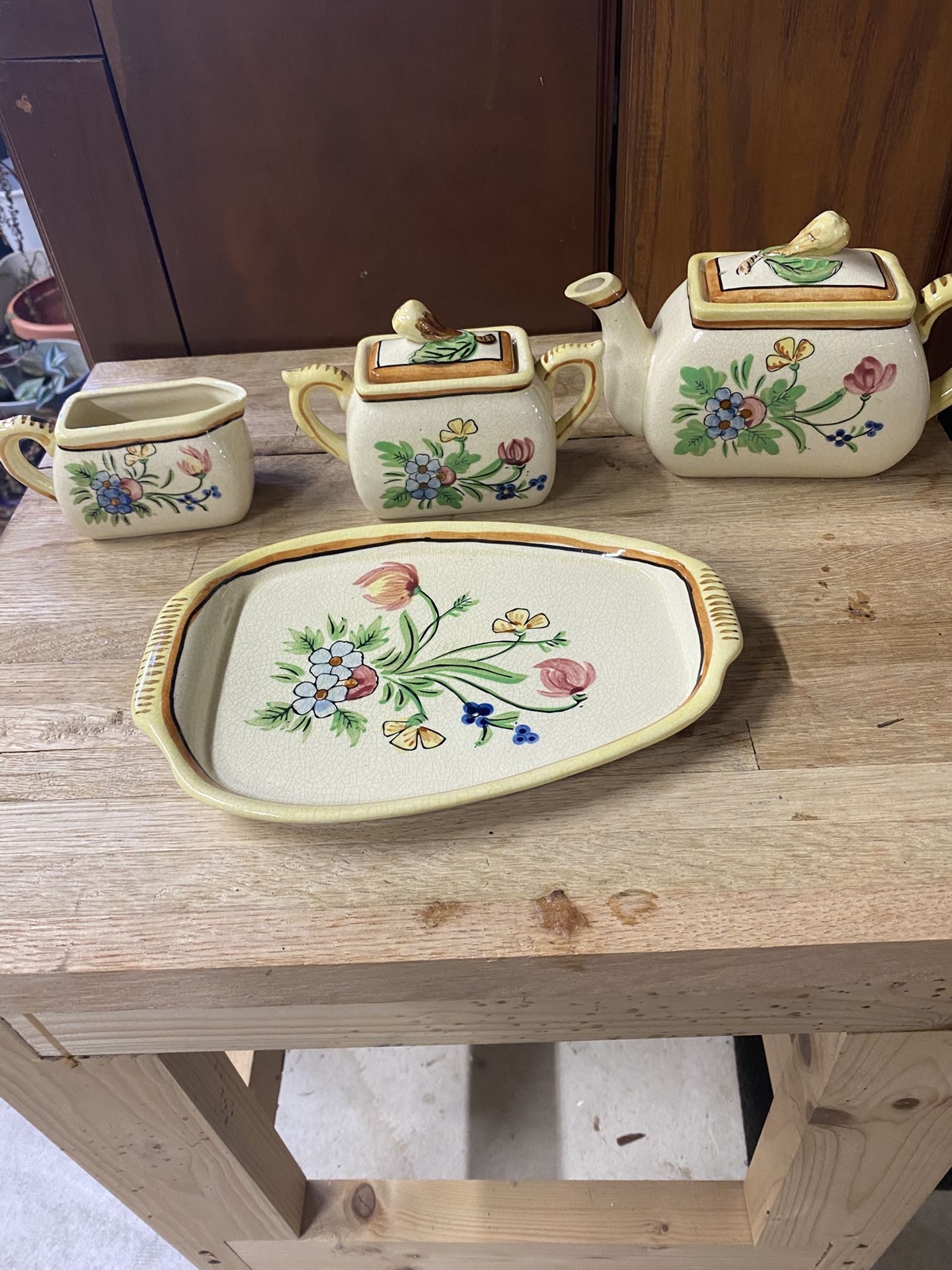 Vintage Japan Tea Party Coffee Creamer Tray Set