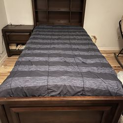 Twin Beds, Solid Wood With shelves & Storage 