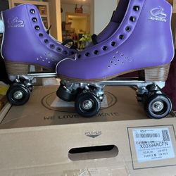 papaison purple roller skates size 7.5w/6.5M